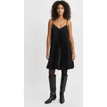 ŠATY GANT SATEEN PLEATED MINI STRAP DRESS BLACK