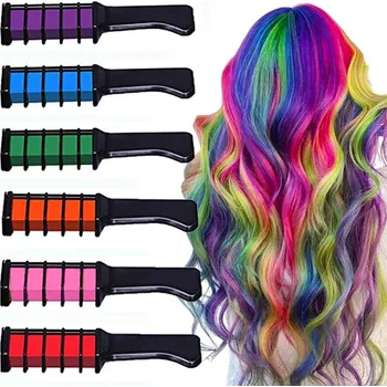 Barva na vlasy Hřeben s barevnými křídami na vlasy 6 barev