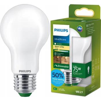 Žárovka LED žárovka E27 A60 5,2W (ekvivalent 75W) 212lm/W 2700K TŘÍDA A Stmívatelná Philips