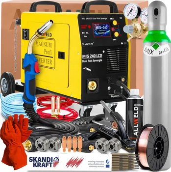 Svářečka POLOAUTOMAT MAGNUM MIG 240 LCD DUAL PULS SYNERGIE 230V 200A TIG LIFT MMA