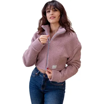 Dámská mikina ESITO | Dámská mikina Cropped Ema Cyclamen pink - růžová / XS