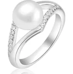 Stříbrný prsten s perlou a zirkony - Meucci SP102R