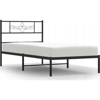 Postel Černý rám postele z kovu 207 x 85 x 90 cm s úložným prostorem