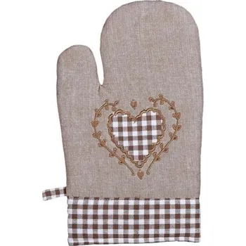 Chňapka Forbyt Chňapka kuchyňská Srdíčko a káro hnědá