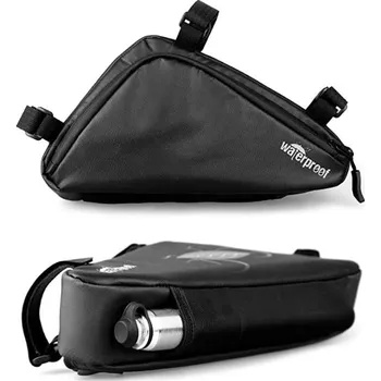 Horské kolo Vodotěsná brašna do rámu - Černá 1,2 litru