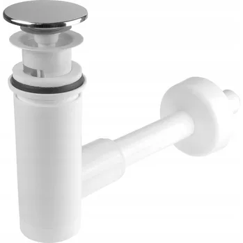 Sifon Zátka s přepadem klik-klak kulatý Deante stříbrná