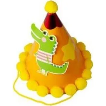 Karnevalový doplněk Czapeczka urodzinowa z pomponami Dinozaur