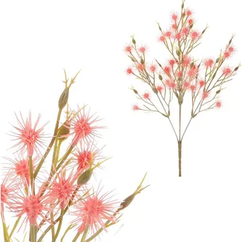 umělá květina Autronic Bodlák - umělá větev, barva růžová, sada 12 ks