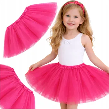 Dámská sukně TYLOVÁ SUKNĚ PRO DÍVKY BALETKA TUTU VOLÁNKY POHODLNÁ RŮŽOVÁ