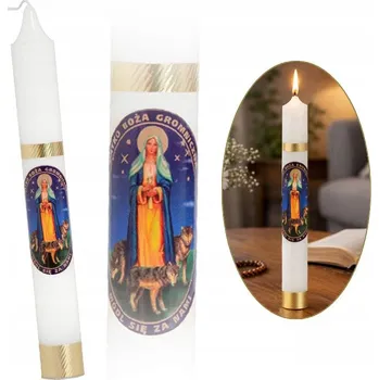 Svíčka Tradiční klasická svíčka hromnička z přírodního vosku vonná 20x3cm