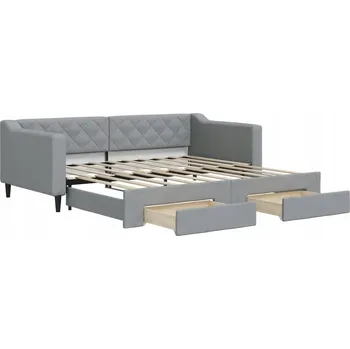 Pohovka Rozkládací pohovka s funkcí spaní světle šedá 213 x 100 x 67 cm