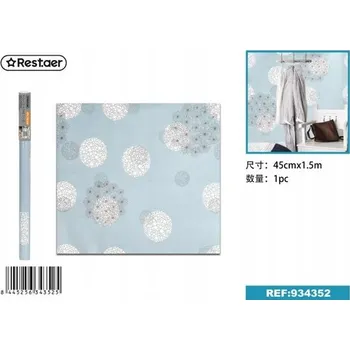 Tapeta Vzorovaná tapeta modrá 45 cm x 1,5 m dekorativní