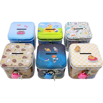 Samolepící dekorace Pokladnička hranatá, plechová