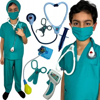 Karnevalový kostým KOSTÝM LÉKAŘE PRO CHLAPCE, DOKTOR, CHIRURG, KARNEVALOVÉ DOPLŇKY, VELIKOST 110-122