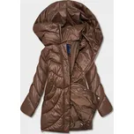 Ann Gissy Hnědá volná dámská zimní bunda z ekologické kůže (AG2