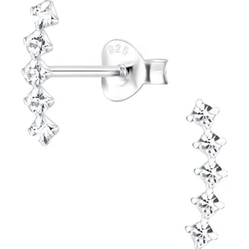 Náušnice Stříbrné náušnice Square Crystal Ag 925/1000