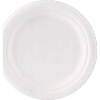 Jednorázové nádobí Talíř z cukrové třtiny 23 cm bílý 125 ks