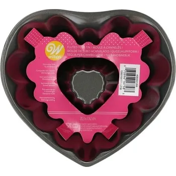 Čokoláda Vlnitá dortová forma Wilton ve tvaru srdce – 20 cm