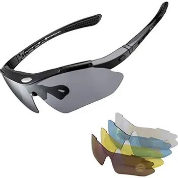 Horské kolo RockBros cyklistické brýle UV400 - Černé + náhradní čočky