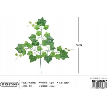 umělá květina Rest.aer-Větvička hroznu se třemi listy 70 CM