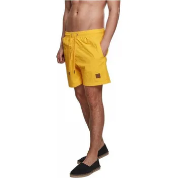 Pánské plavky Barevné pánské plavky šortky s kontrastní šňůrkou Urban Classics Barva: Žlutá, Velikost: S
