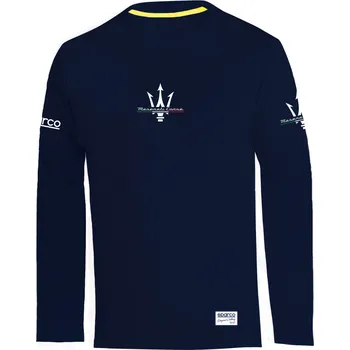 Pánské tričko Spacro T-shirt MASERATI CORSE long sleeve, blue marine