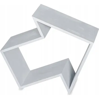 police Dřevěná police šipka 50x20x50 cm, šedá