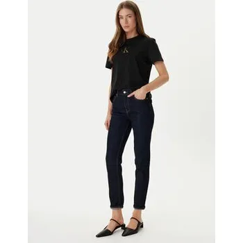 Pánská móda Calvin Klein Jeans T-Shirt Classic Foil LV047E804G Černá Regular Fit XL