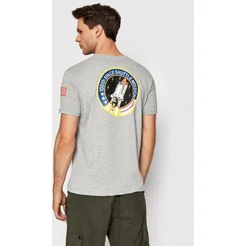 Pánské tričko Alpha Industries T-Shirt Space Shuttle 176507 Šedá Regular Fit M