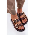 Voňavé Dámské Pantofle S Přezkami Leopardí Hnědé ZAXY