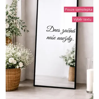 Svatební dekorace Svatební samolepka na zrcadlo textové motivy O lásce