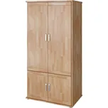 Skříň Alfa 2D - Praktik masiv buk Moření: Třešeň, Členění skříně: Policová