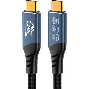 Kabel do PC PREMIUMCORD Kabel USB4™ Version2.0 80Gbps 16K@60Hz 240W Thunderbolt 3 a 4 kabel 1,2m
