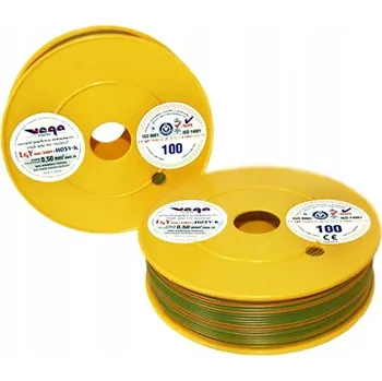 elektrický kabel Kabel LGY/H05V-K 0,50 mm2 100m Oranžovo-Zelený