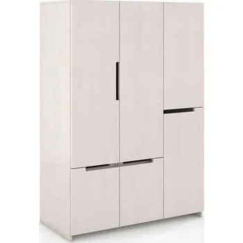 Šatní skříň Skříň Bergman 3D5S borovice Odstín moření: Bílá