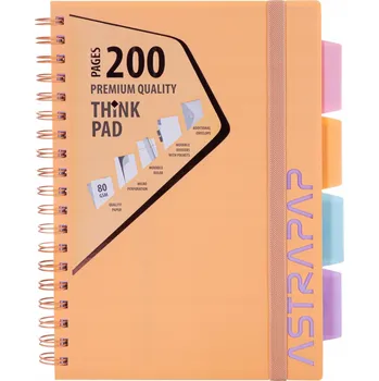 Blok KROUŽKOVÝ BLOK ZÁPISNÍK B5 PASTELOVÝ OBAL PP SPIRÁLA MIX BAREV ŠKOLNÍ