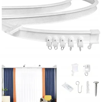 Garnýž 5M FLEXIBILNÍ LIŠTA NA ZÁCLONY STROPNÍ ZAHNUTÁ TYČ NA ZÁVĚSY