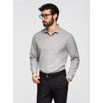 Pánská košile Pánská košile klasického regular fit střihu - šedá V1 K694 - XL