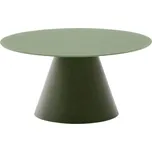 Zelený kulatý konferenční stolek se skleněnou deskou ø 80 cm Wilshire – Kave Home ID_1832122