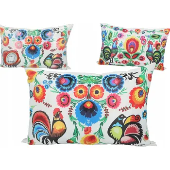 Polštář POLŠTÁŘ VELKÝ FOLK VZOR KUJAWSKI KOHOUTI LIDOVÝ DÁREK