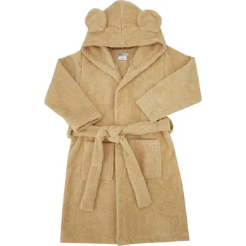 Dámský župan Eko Župan bavlněný s kapucí a oušky Beige vel. S 92-98