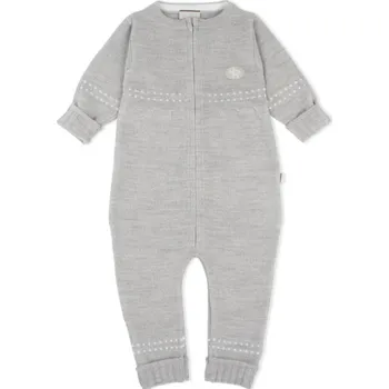 Kojenecký overall Dětský merino overal Classic tenký "Medium Grey" Lillelam VELIKOST: 56/2 měsíce