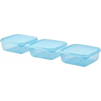 Dóza na potraviny IKEA PRUTA Nádoba na potraviny s víkem, modrá, 0,6 l, 3 kusy