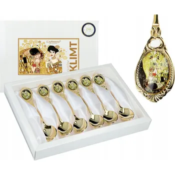 Příbor SADA 6 LŽIČEK GUSTAV KLIMT MIX CARMANI DÁRKOVÉ LŽIČKY UMĚNÍ