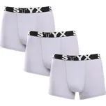 3PACK pánské boxerky Styx sportovní guma šedé (G10676767)