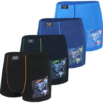 Chlapecké spodní prádlo FANNIFEN Teen bambusové boxerky UM6776 4ks v balení Velikost: 176-182