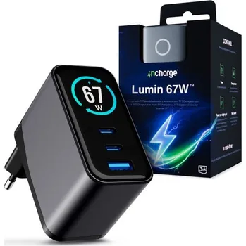 3MK InCharge Lumin 67W QC4+ Display Black/Grey