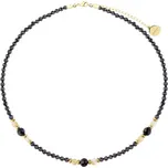 Manoki Luxusní náhrdelník s černými turmalíny a přírodním citrínem WA752GC Černá 38 cm + 5 cm (prodloužení)
