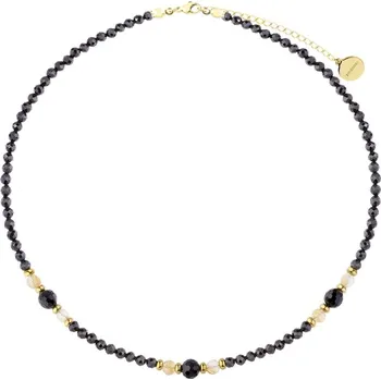 Náhrdelník Manoki Luxusní náhrdelník s černými turmalíny a přírodním citrínem WA752GC Černá 38 cm + 5 cm (prodloužení)