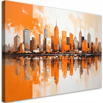 Obraz Obraz do obýváku, ložnice, kanceláře, Oranžové Město Budovy imitace 30x20